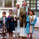 Akhnaten Spencer-El, Lemuria Alawode-El, friend Marcha Tracey, Aissatou Bey-Grecia and Moji Alawode-El on Aissatou’s second wedding day, circa 1983
